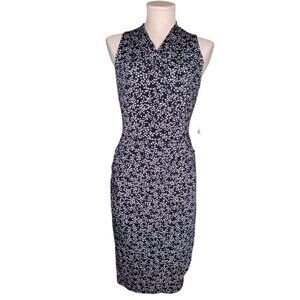 NWT Lark & Ro Women’s Sleeveless Size 2 Dress Floral Midi Faux Wrap Crossover